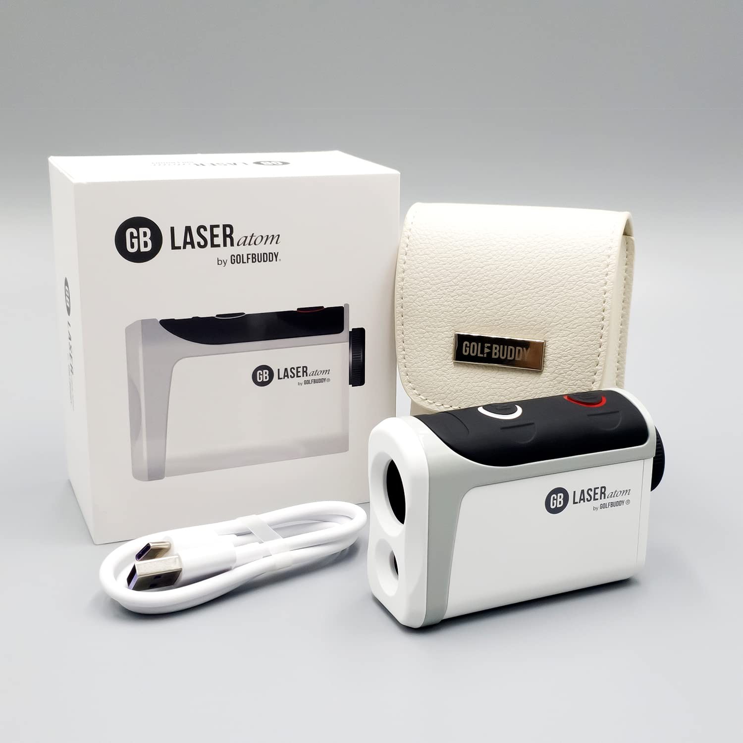 GOLFBUDDY Atom Golf Laser Rangefinder, Sleeker Compact Design, Luxurious Leat...