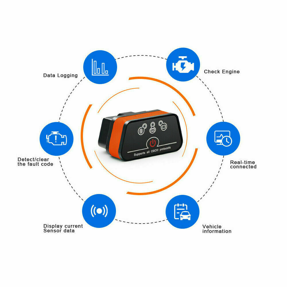 Vgate Icar2 Bluetooth ELM327 Code Reader OBD2 Scanner Diagnostic Tool Android/PC