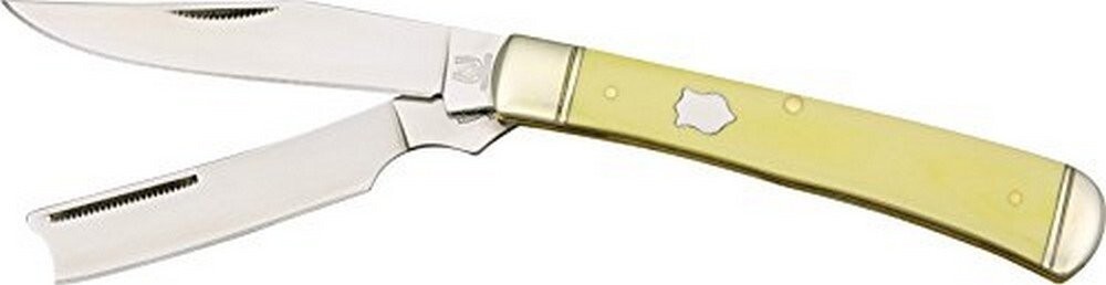 Rough Rider Yellow Synthetic Trapper Folding Clip & Razor Blade Knife - RR892