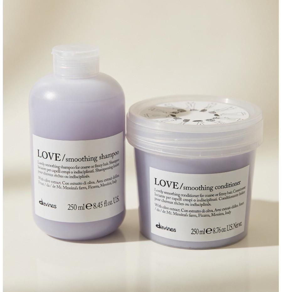 Davines LOVE Smoothing Shampoo & Conditioner for Frizzy/Coarse Hair 250ml