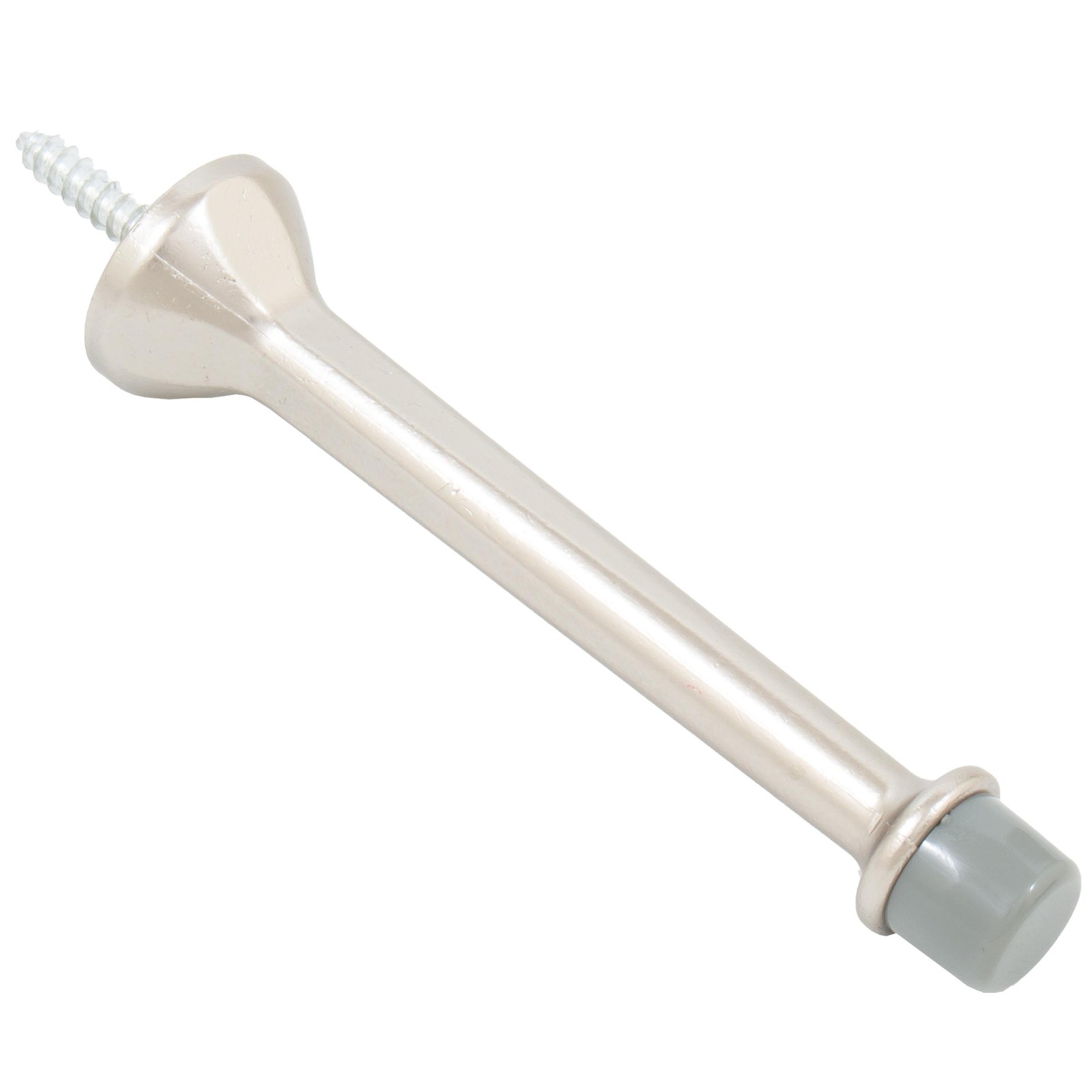 Heavy-Duty Solid Aluminum Door Stop, 4 Inches, Satin Nickel by Stone Harbor Hard