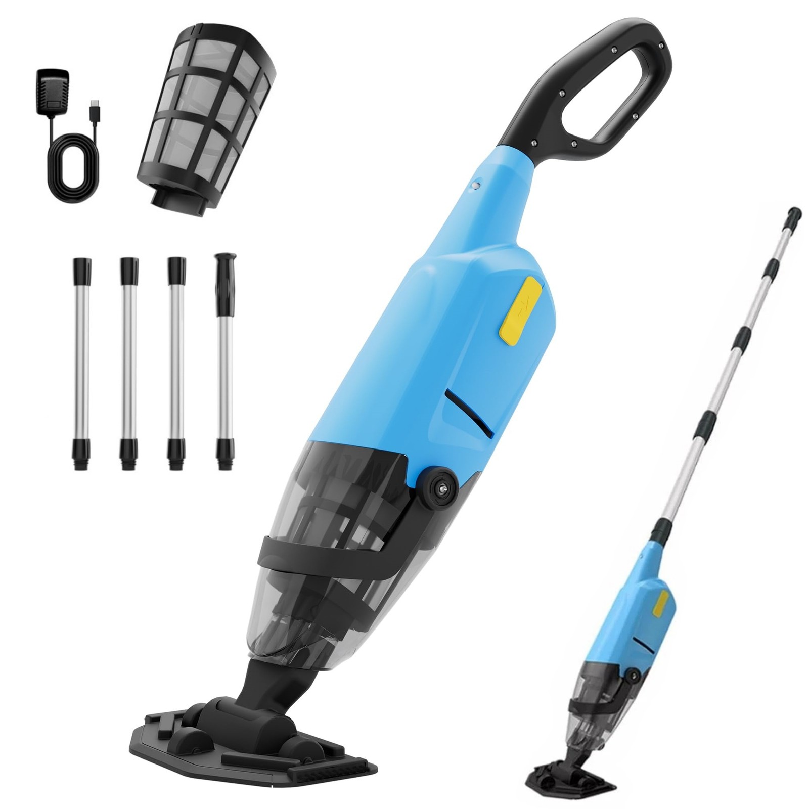 Pool Vacuum Handheld Cordless Rechargeable Pool Cleaner with Telescopic Pole New