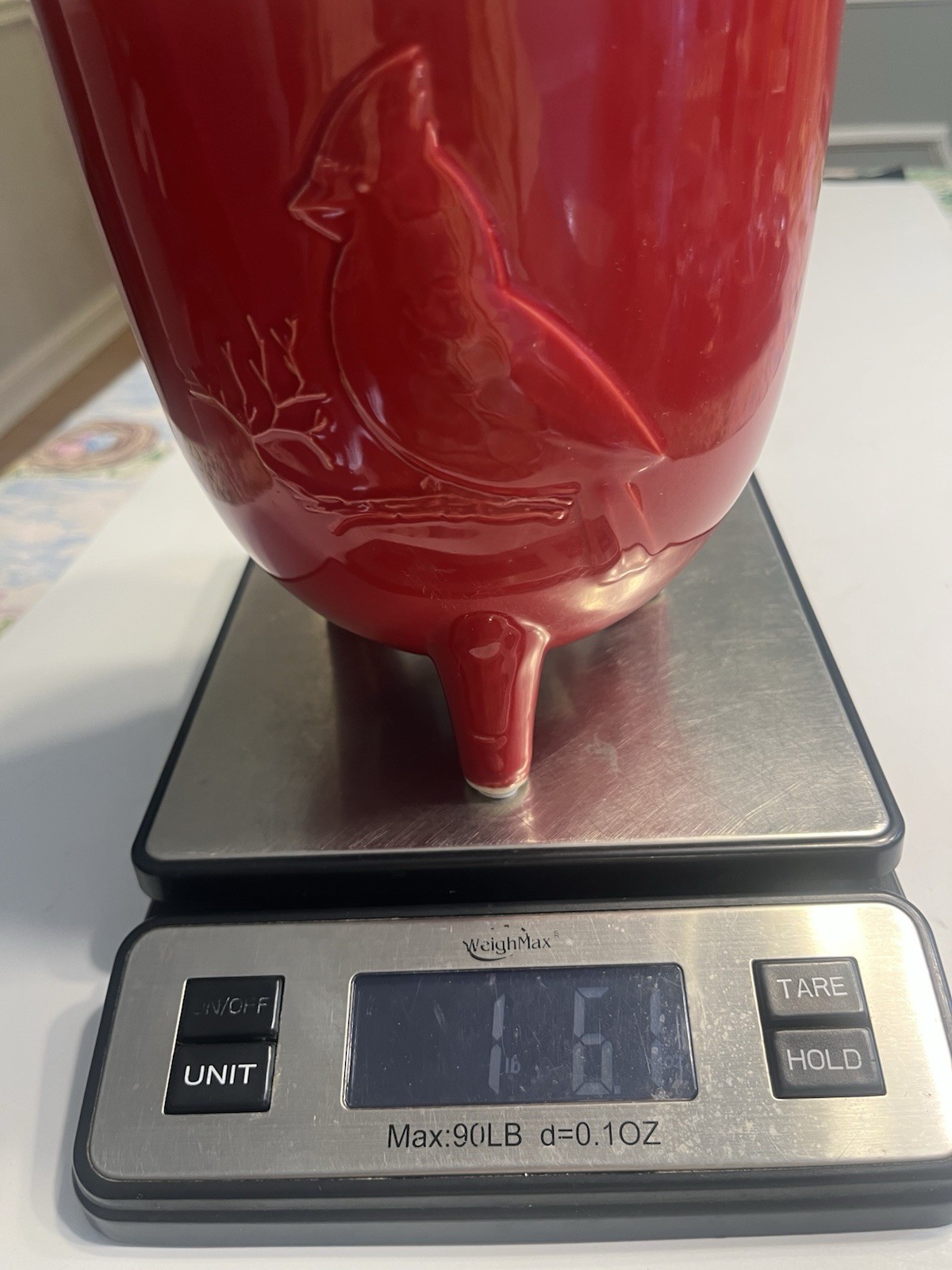 Napco Cardinal Bird Three Footed Red Planter