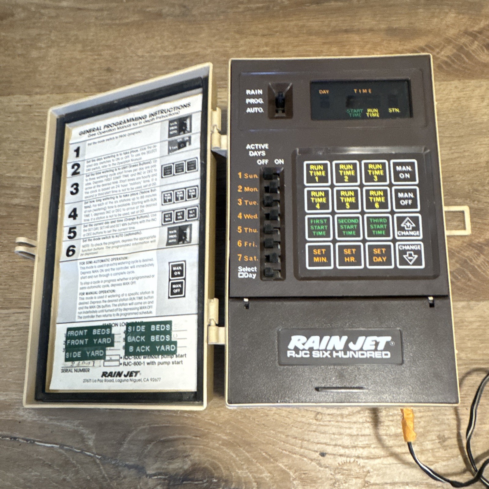 Rain Jet RJC-600 Series RJC Six Hundred Solid State Sprinkler Controller Manual