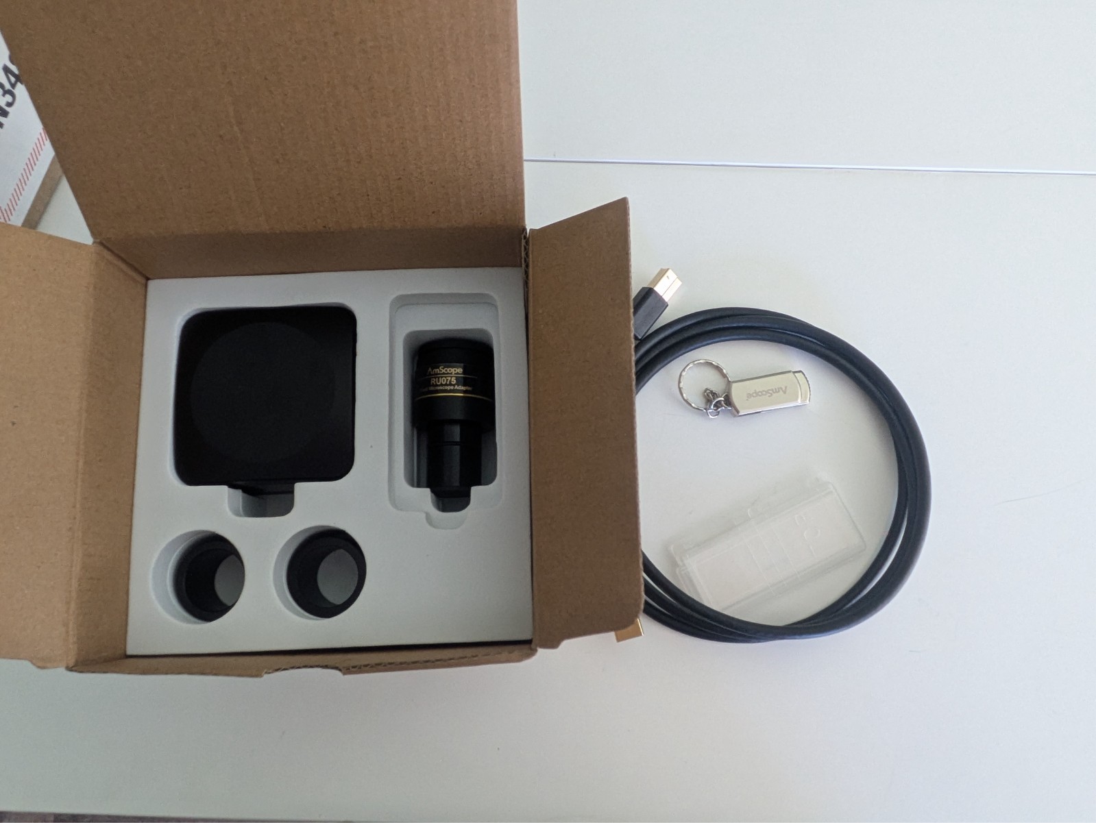 AmScope MU2003 20MP USB 3.0 Digital Microscope Camera Complete Kit - Open Box
