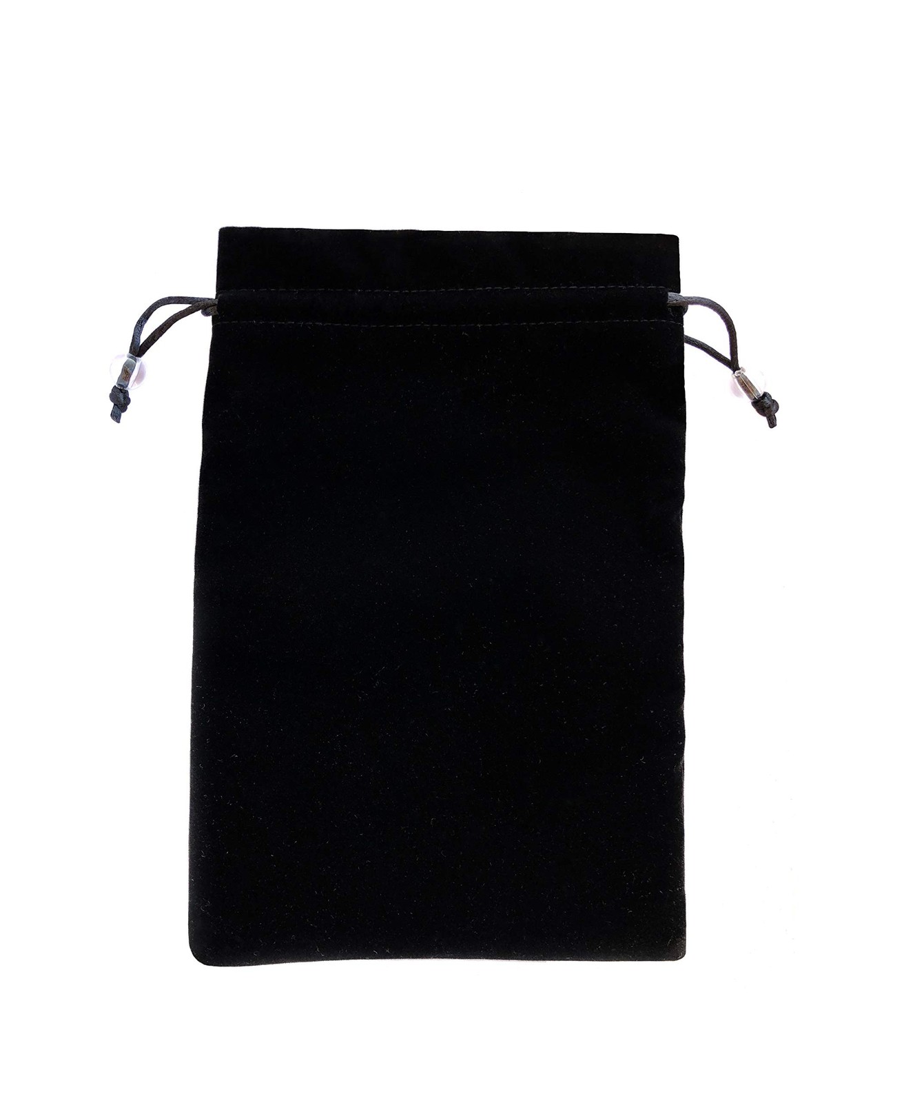 Drawstring Pouch, Black Velvet Bag 6.1X9 inches, with 2 compartments and Draw...