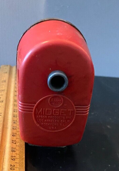 Vintage APSCO MIDGET Pencil Sharpener (Red) CIRC 1950'S