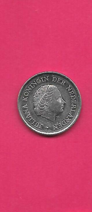 NETHERLANDS DUTCH KM183 1965 XF-SUPER CIRCULATED OLD VINTAGE SMALL 25 CENT COIN