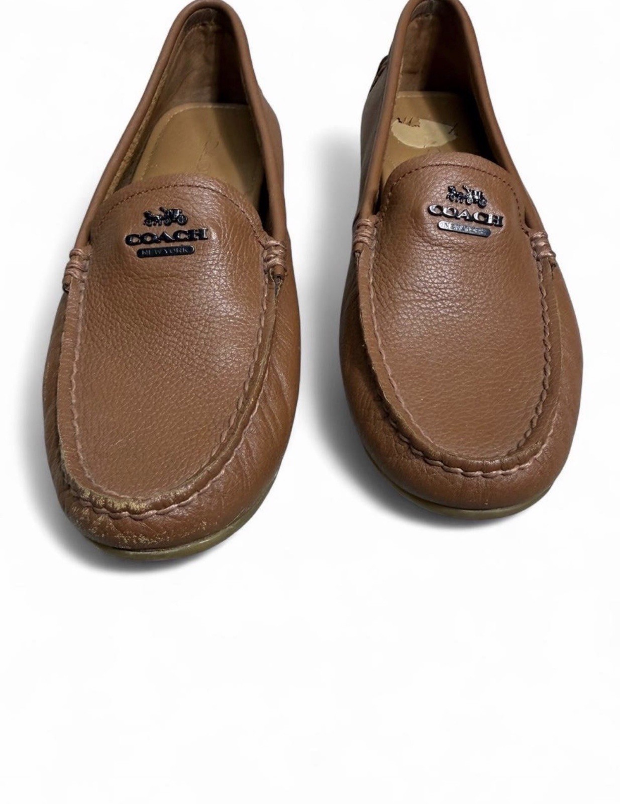 Coach Mary Lock Up Leather Driving Loafers Brown Slip On Women’s 8.5