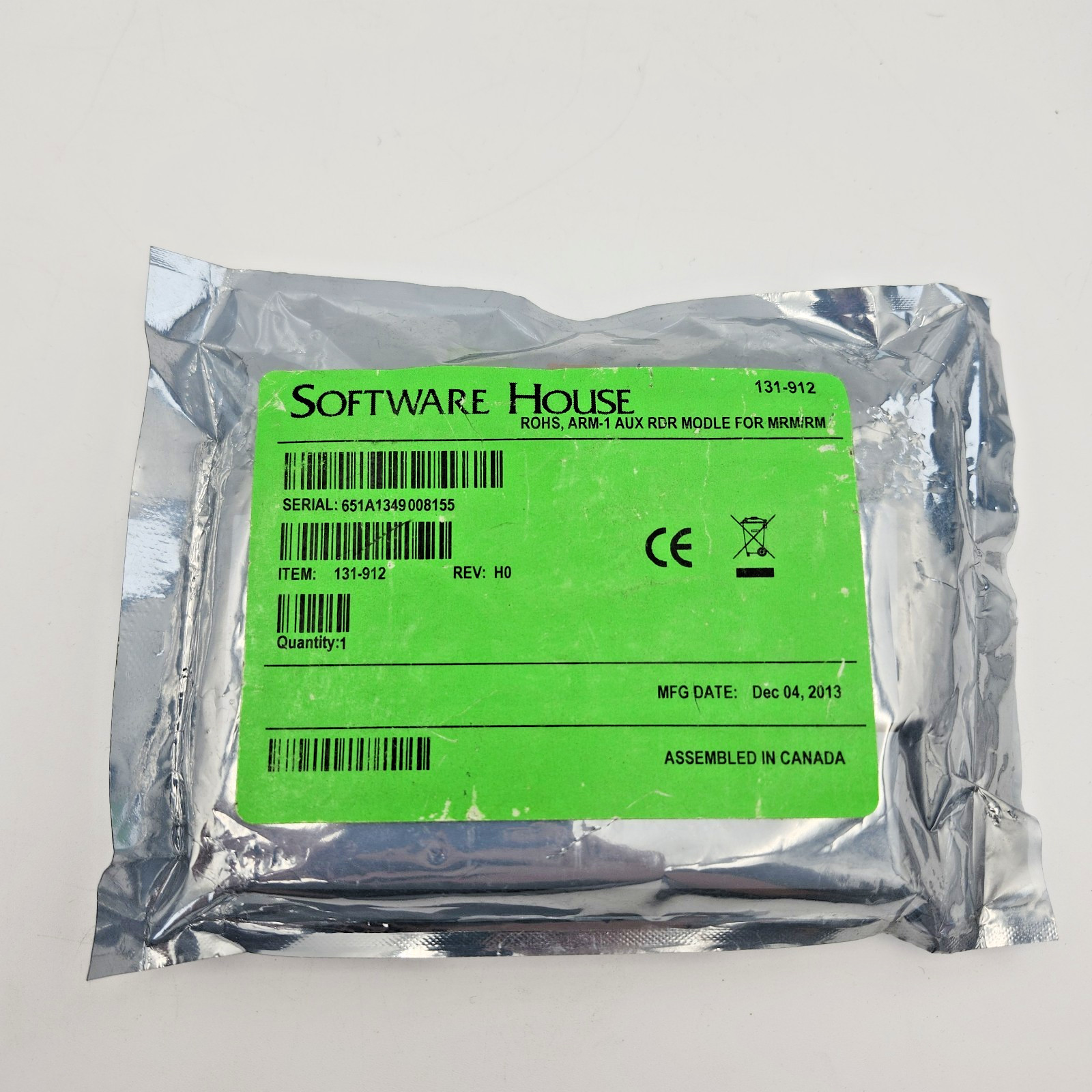 Software House ARM-1 Aux Reader Relay Module Board 131-912 651A1349008155 Sealed
