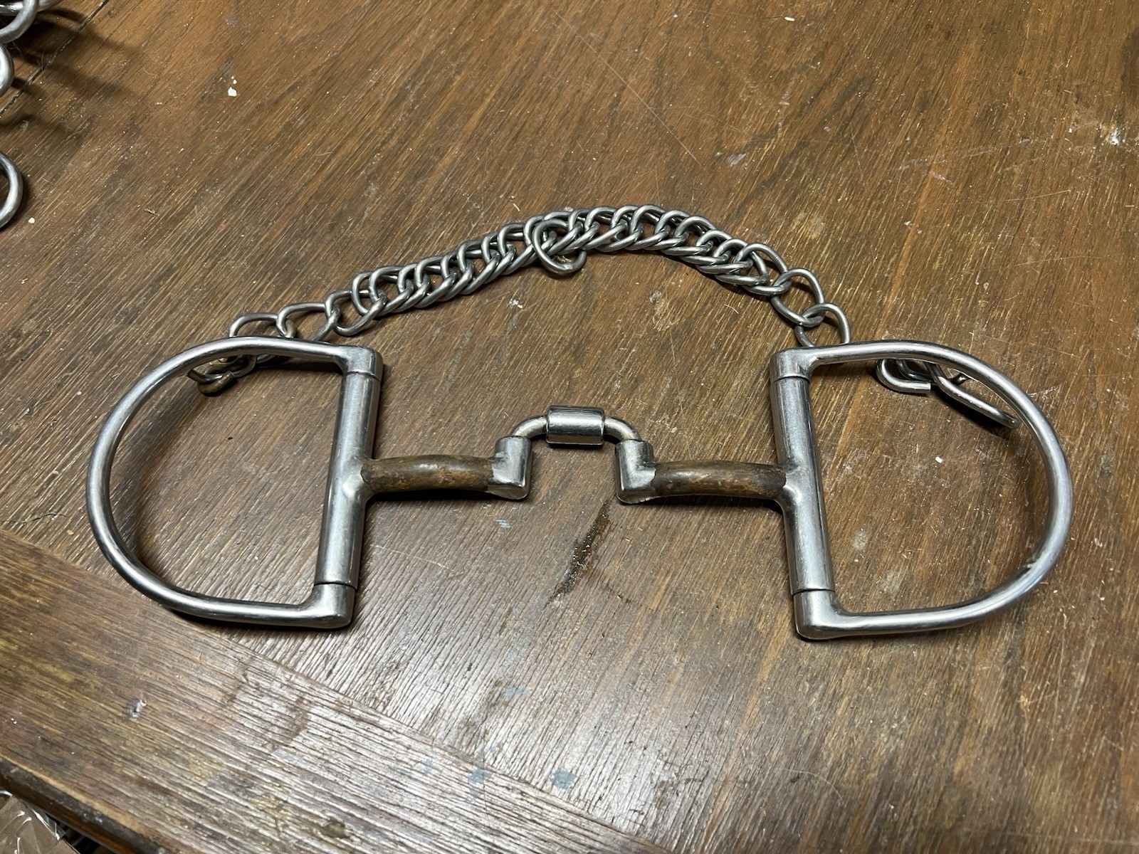 EUC 5" Myler Dring  Snaffle With Hooks copper in lay High Port