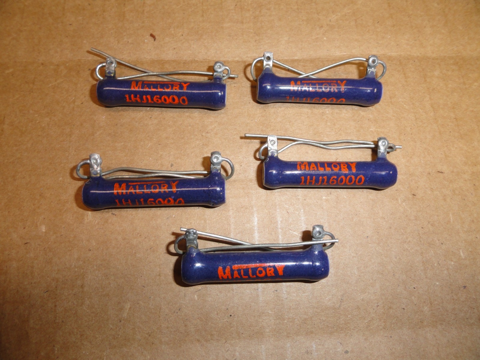 MALLORY RESISTORS, 16K OHM, 10 WATT, (LOT OF 5) NEW / NOS