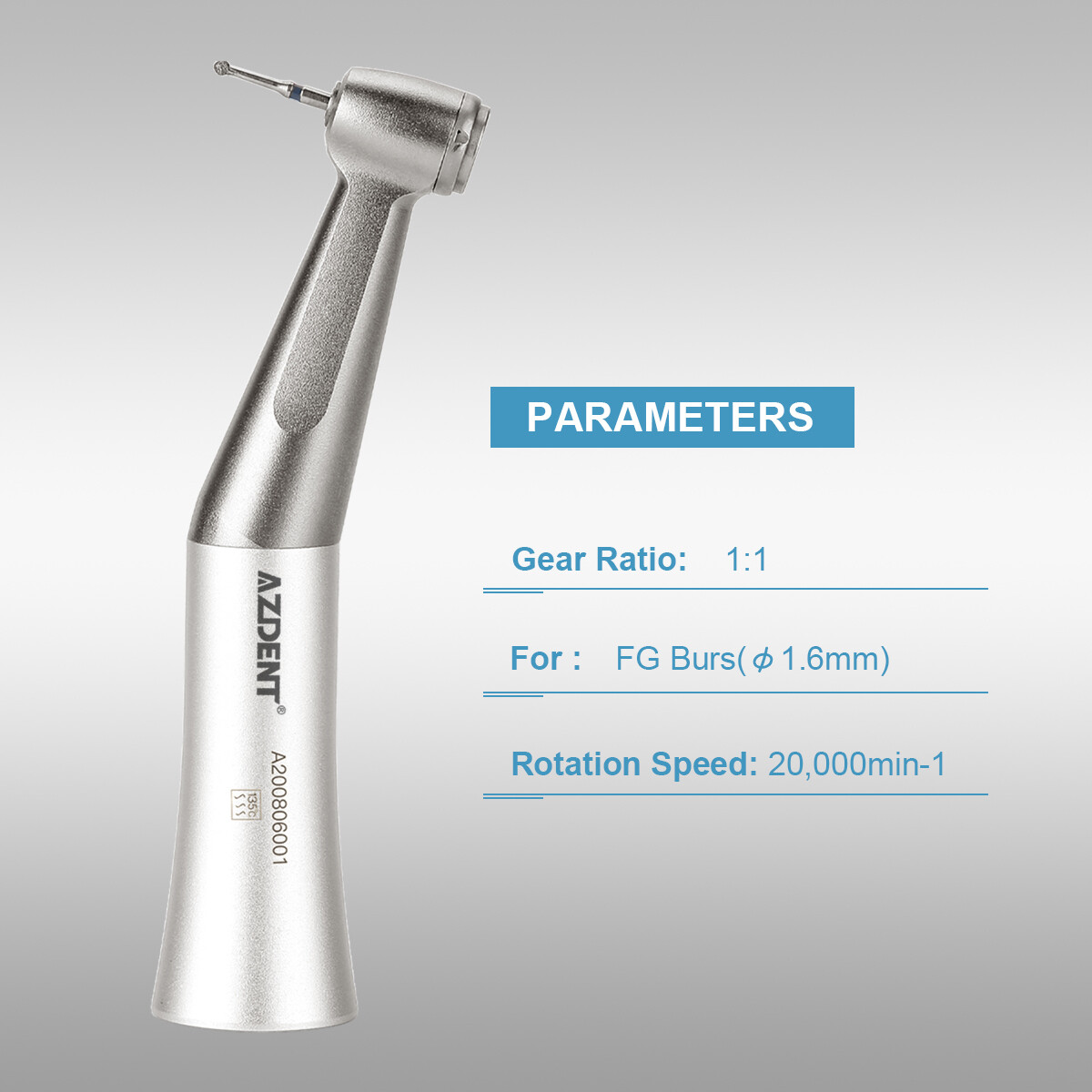 Dental 1:1 Slow Low Speed Handpiece Push Button Contra Angle Attach