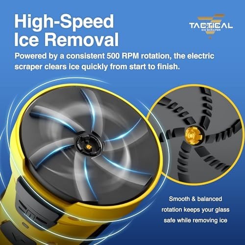Electric Tactical Ice Scraper - Cordless Motorized Windshield Tool for Snow & Fr