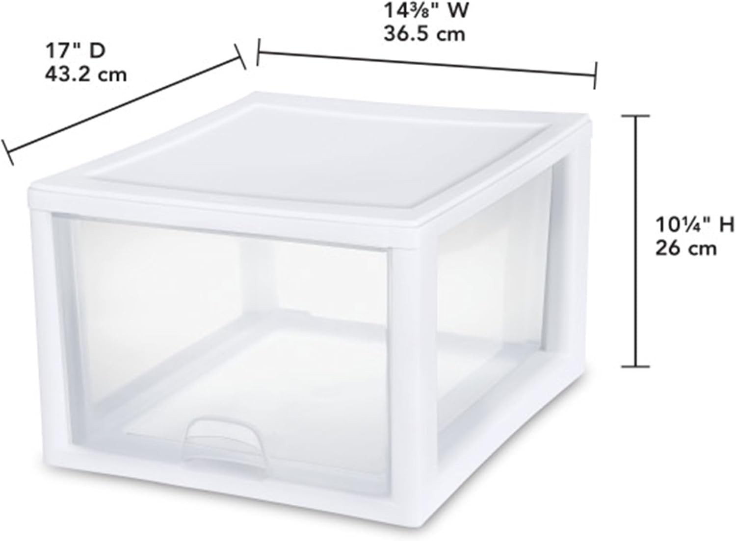 Sterilite 8-Pack 27 Quart Stacking Drawer, Clear Storage Closet Organizer