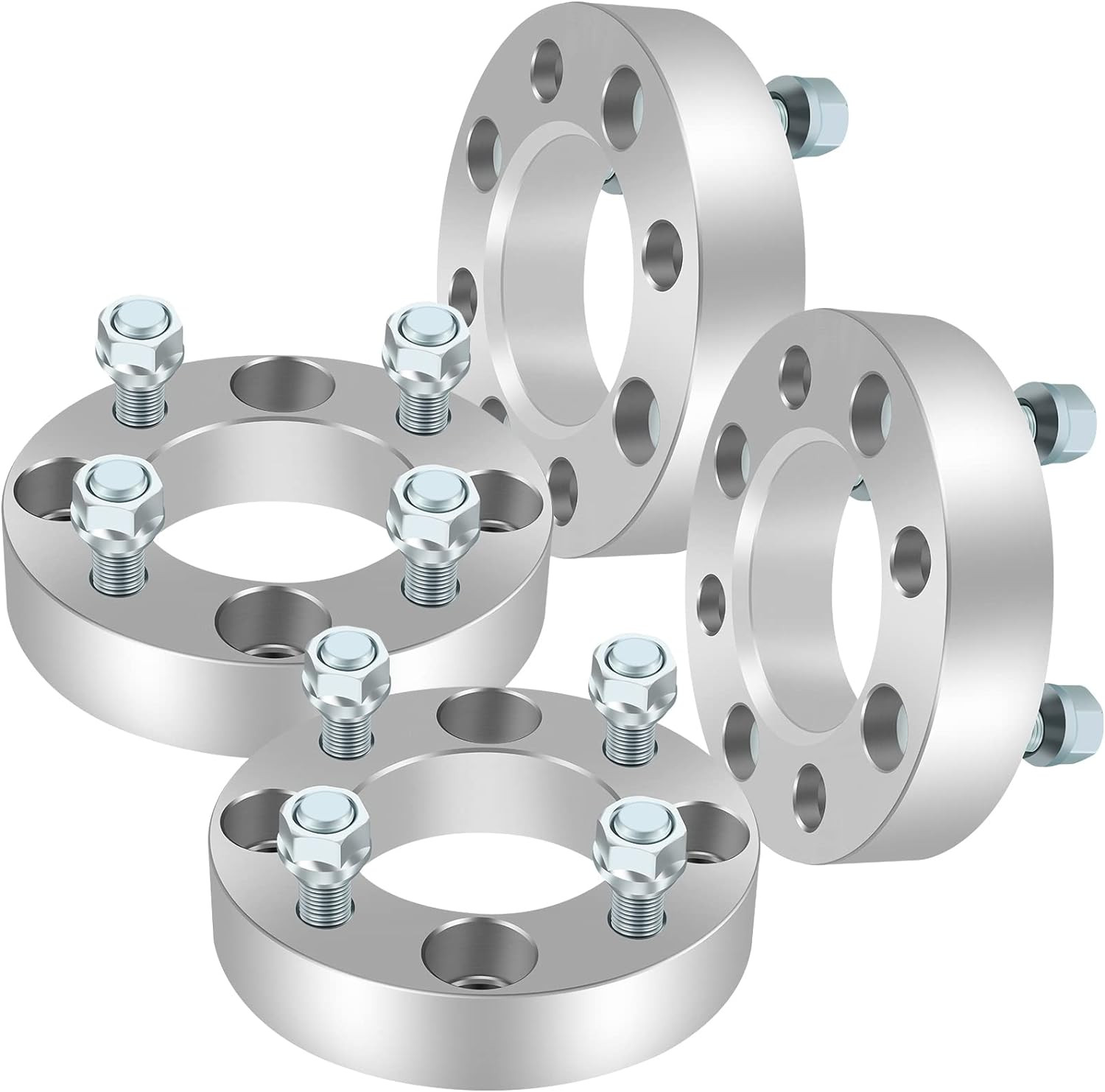 4PCS 4X114.3 1.25" Inch Wheel Spacers 4 Lug 4X4.5 to 4X4.5 12X1.5 Studs 78.1Mm F