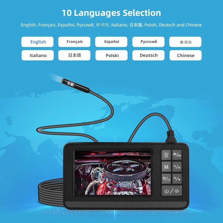 KERUI Endoscope Camera with Lights Dual Lens Borescope 16.4FT Cable 4.3" Screen