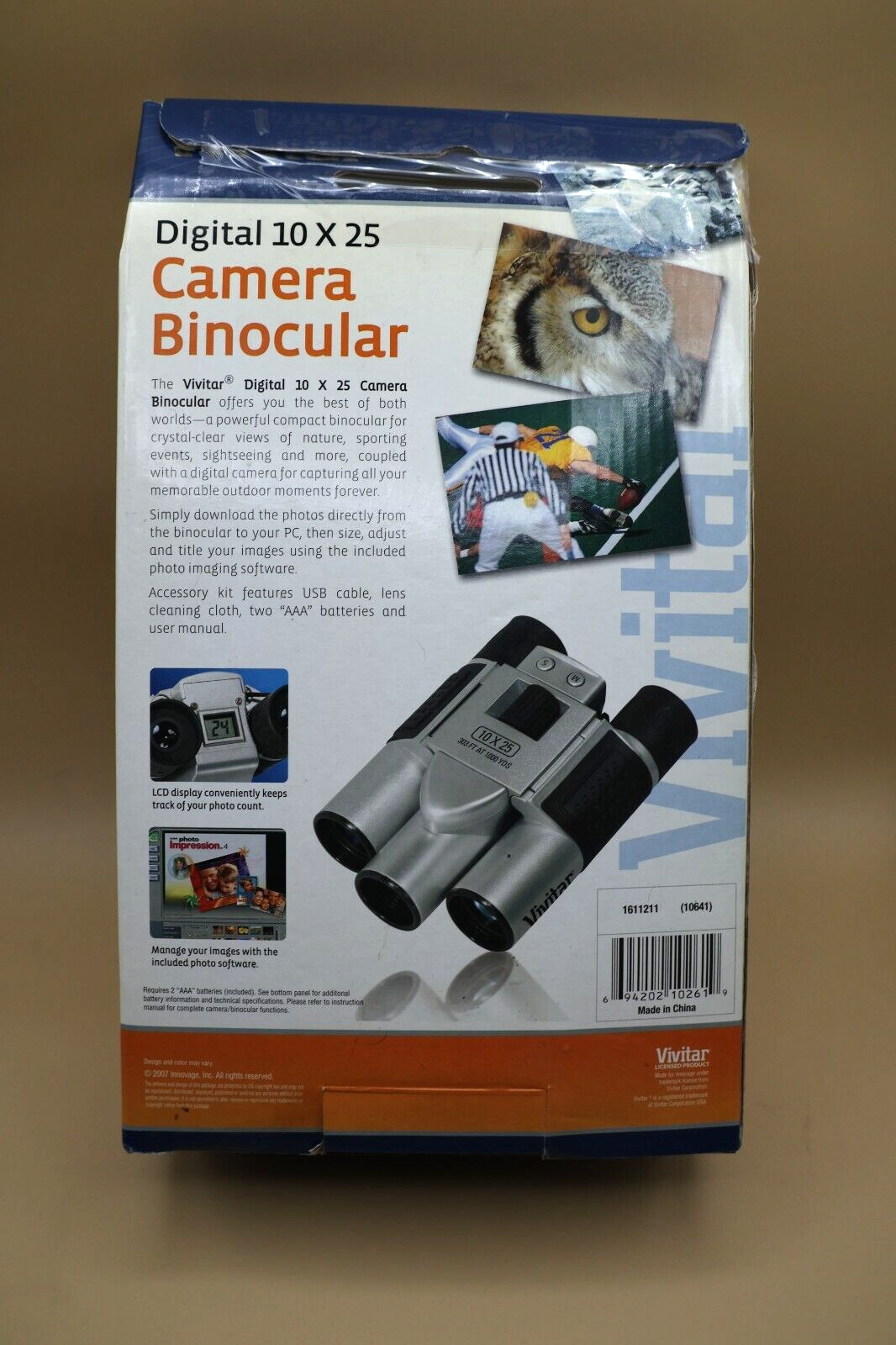 NEW Vivitar Digital Binocular Camera 10x25 Model 1611211 Open Box