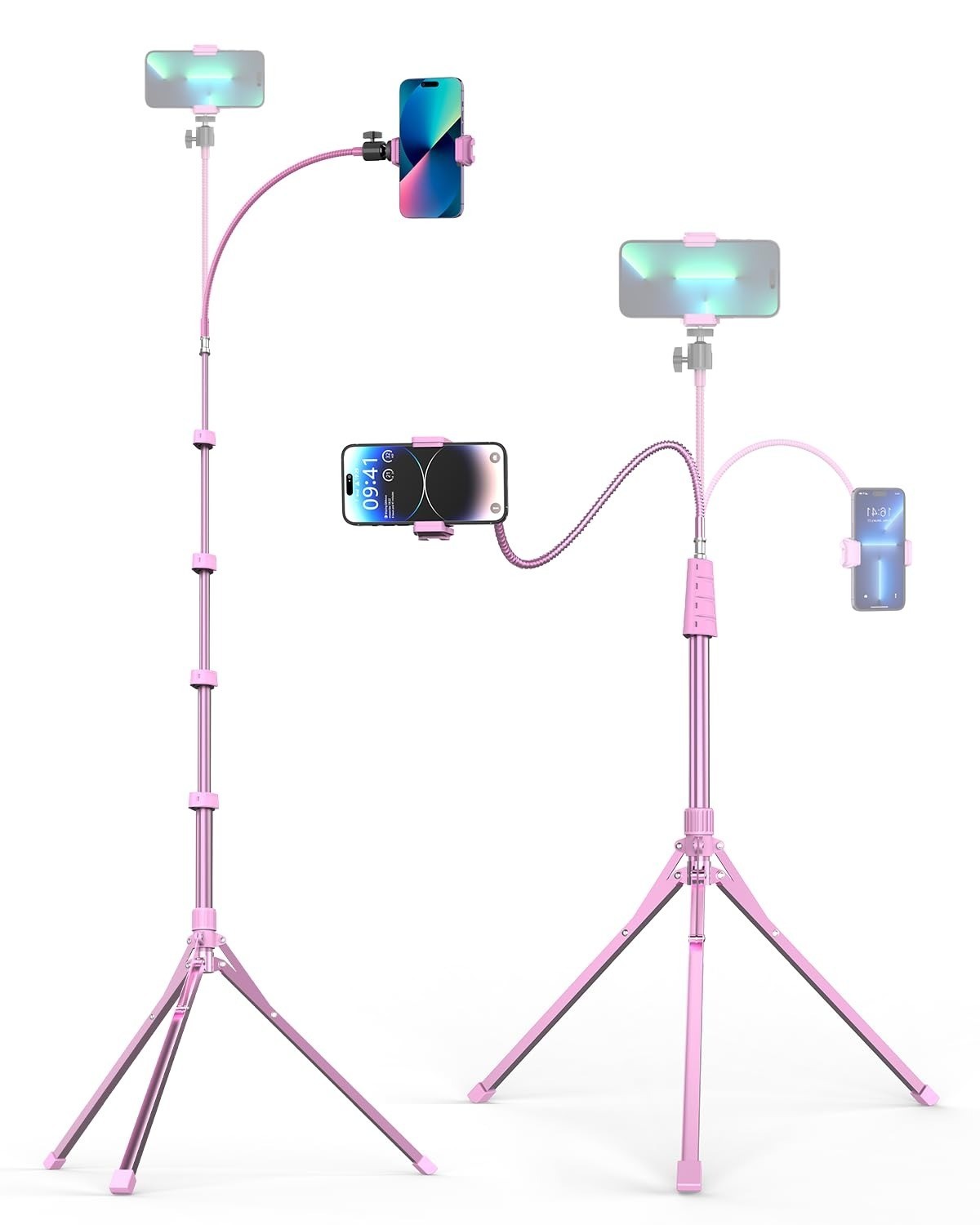 Aureday Phone Tripod 92" with Gooseneck & Remote for iPhone Android