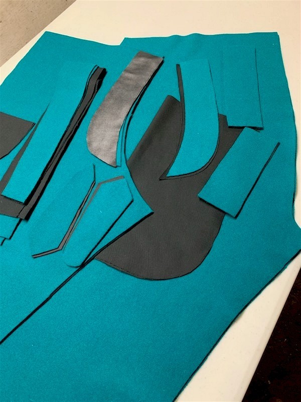 Teal Blue Civilian Trousers.  48” Waist.  Unfinished. We'll Alter/Assemble.