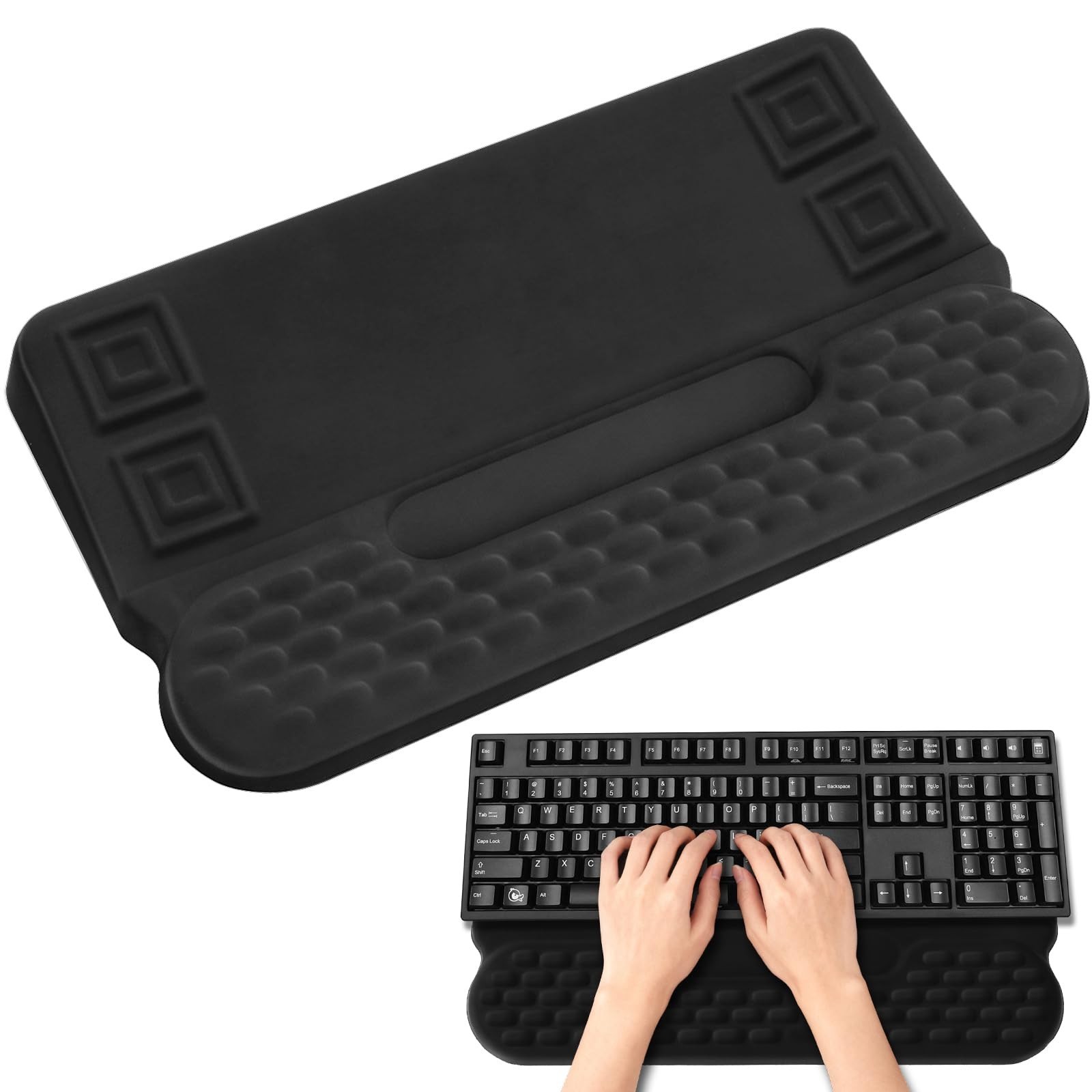 Wrist Rest with Keyboard Stand and Storage Slot, Ergonomic Computer Keyboard ...
