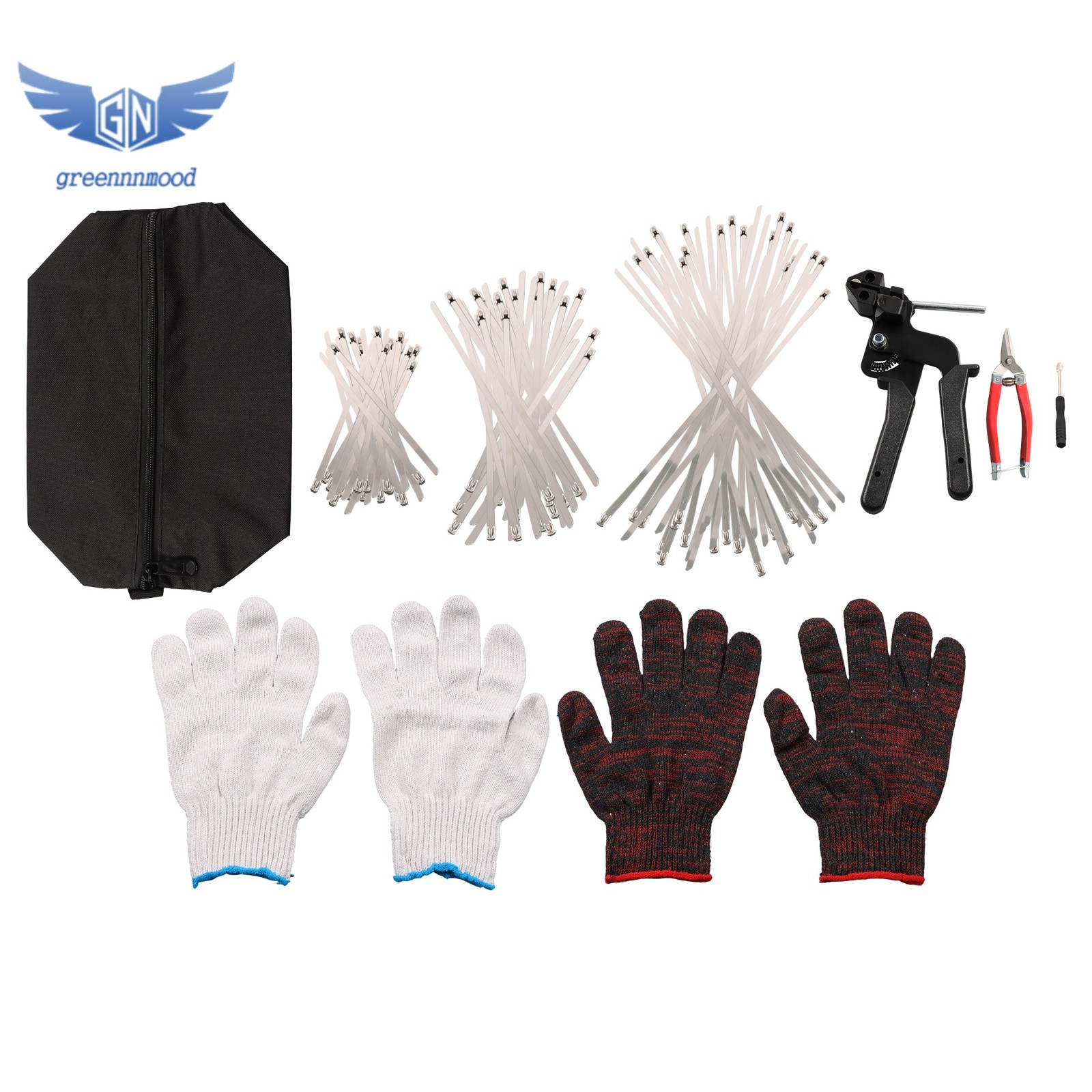 Stainless Steel Cable Tie Gun Set – 6/8/12-inch 220 lbs Zip Ties 400Pcs