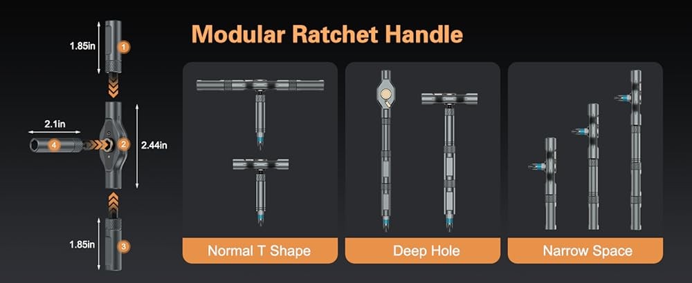 1 Magnetic Screwdriver Set, DIY Ratchet Screwdriver Set, Multi Bit