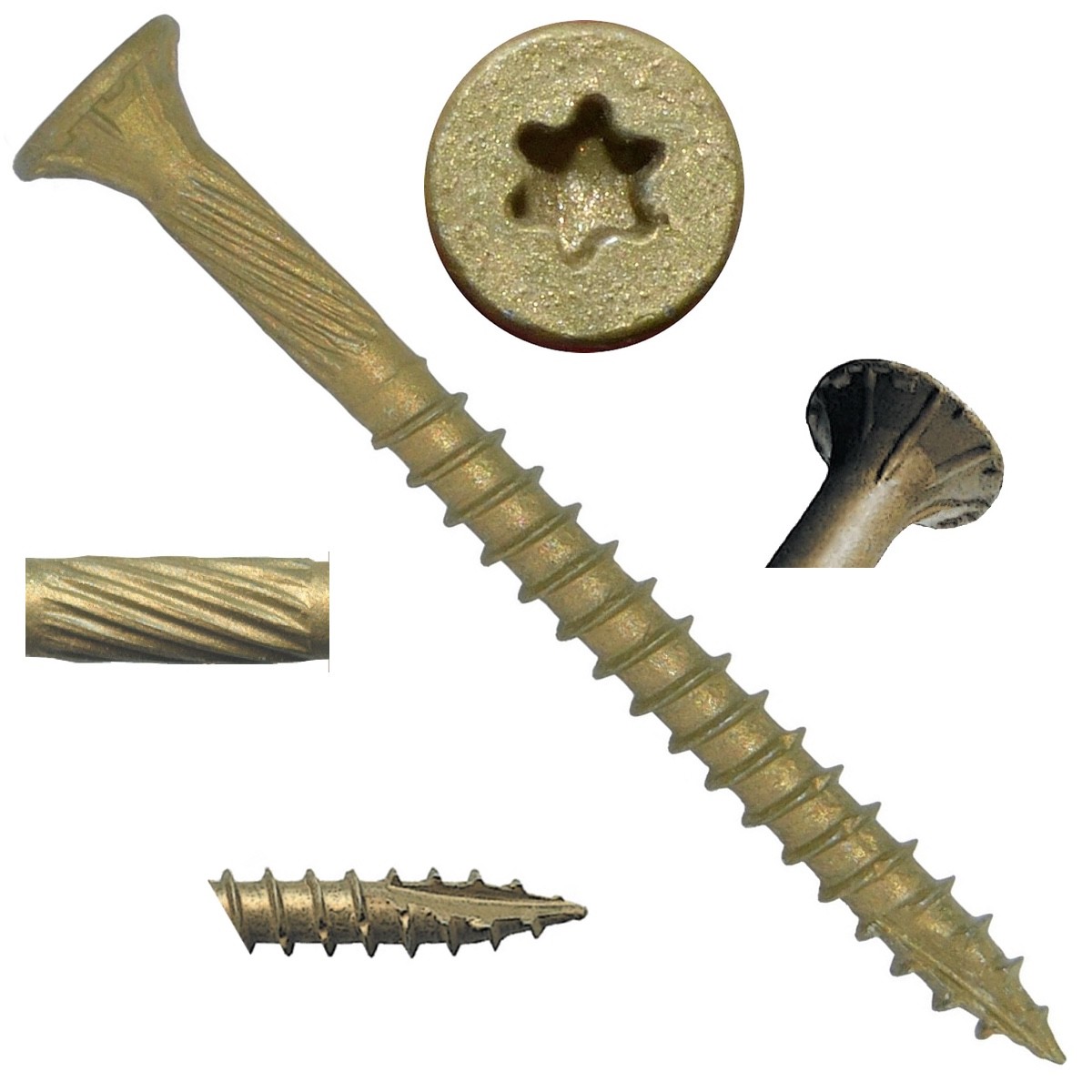 BRONZE STAR WOOD SCREWS: Exterior Wood Screws, Fence Screws, Torx Drive Deck