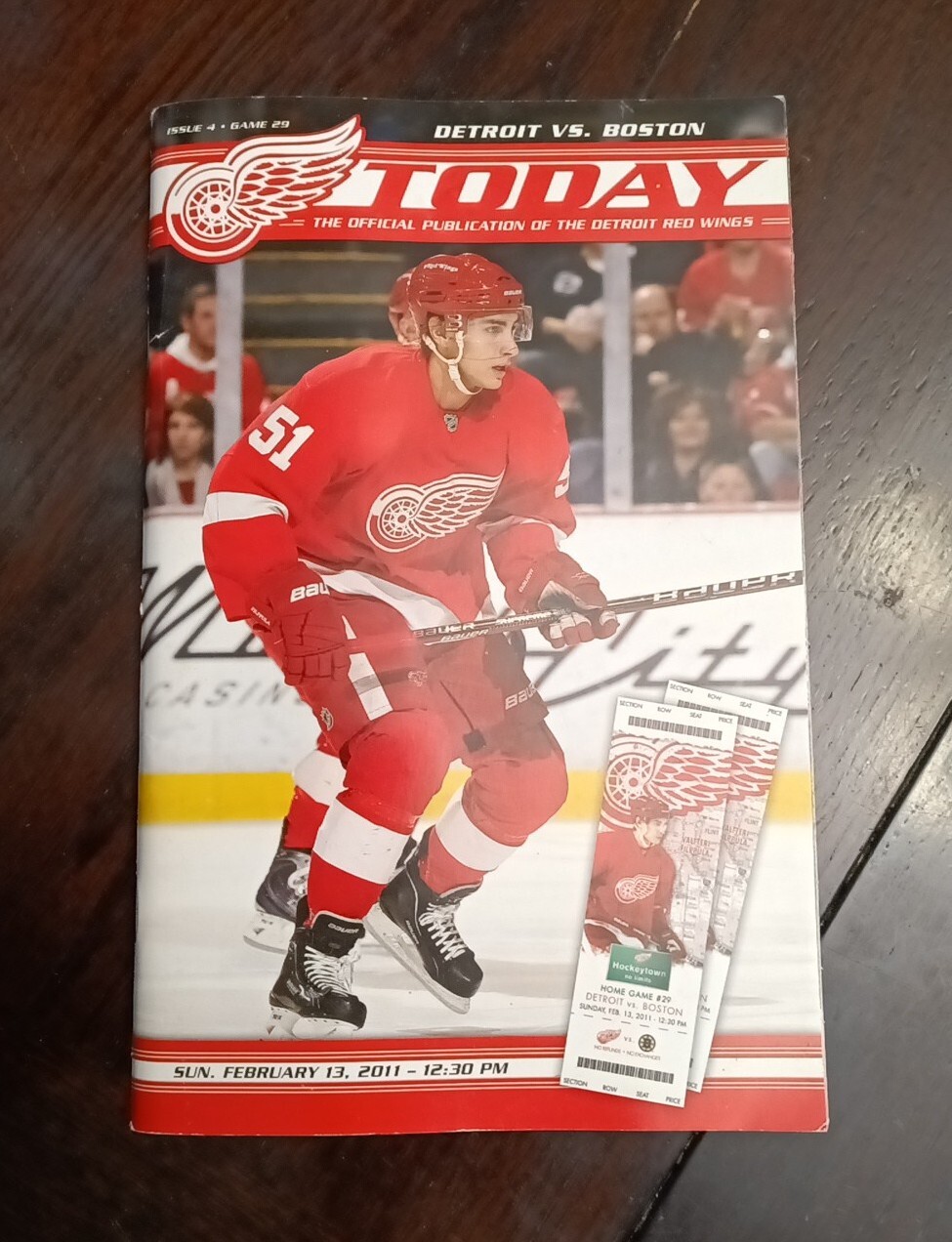 Detroit Red Wings Today February 13, 2011 Game Program vs Boston Issue 4 Game 29