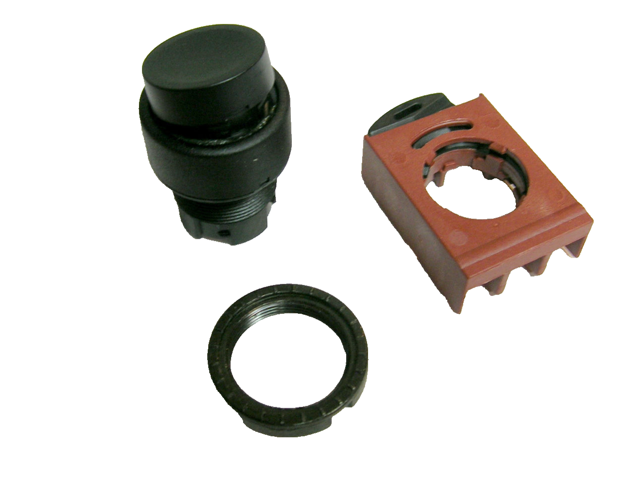 New GE Round 22.5mm Plastic Black Push Button Operator, P9XPNNS