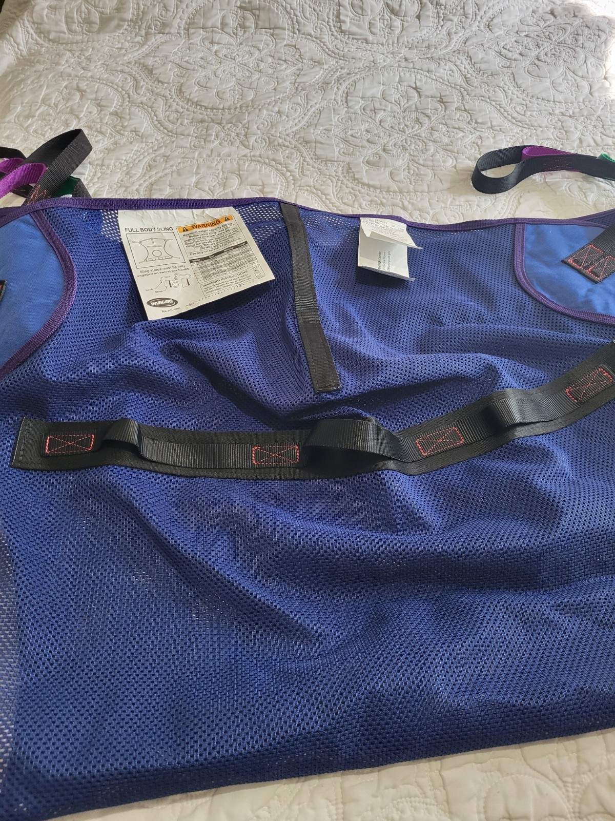 Invacare Full Body Sling R110 Medium Purple Mesh Shower Transfer