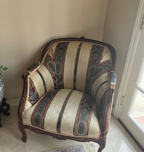 2 upholstered decorative chair 30 inches high 28inches wide.