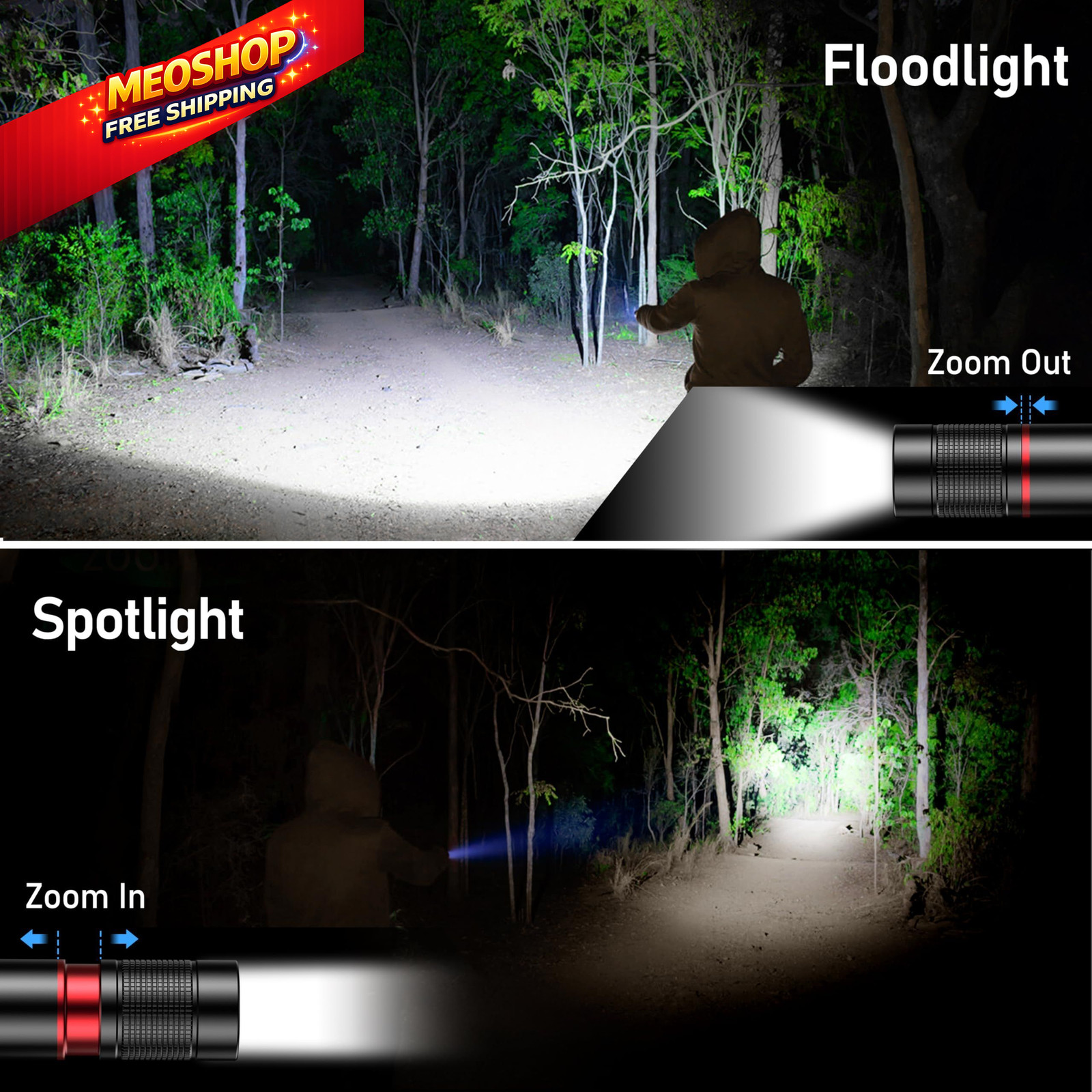 Blukar Flashlight Rechargeable, High Lumens Flashlight, Super 1 Pack, Black