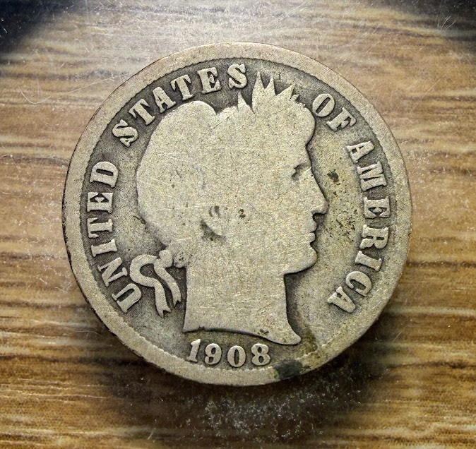 1908-D Barber Dime - Actual Silver Coin Shown - Free Shipping & Tracking INV288