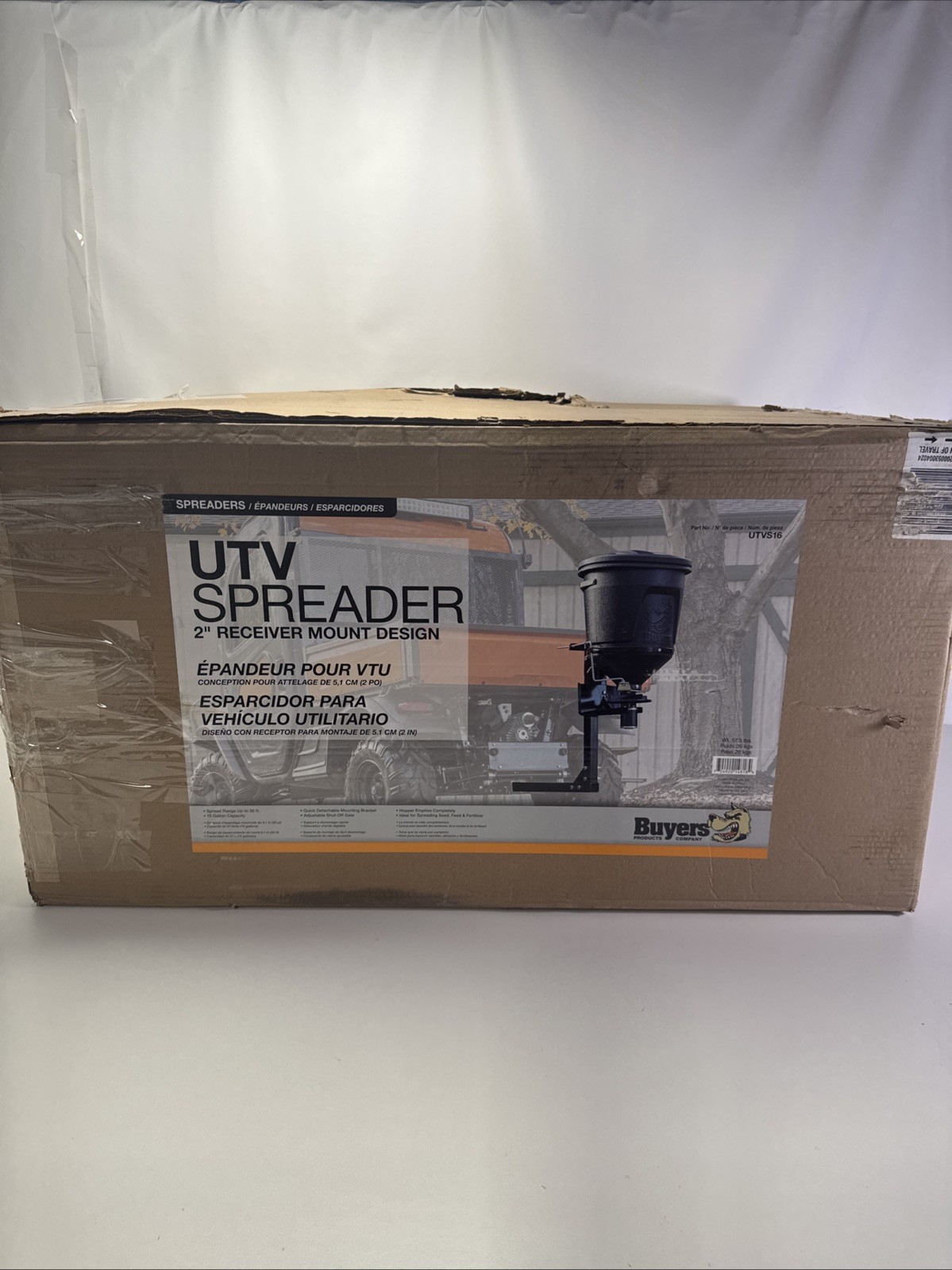 Buyers Products UTVS16 UTV ATV Broadcast Spreader 15 Gal Salt Seed Fertilizer