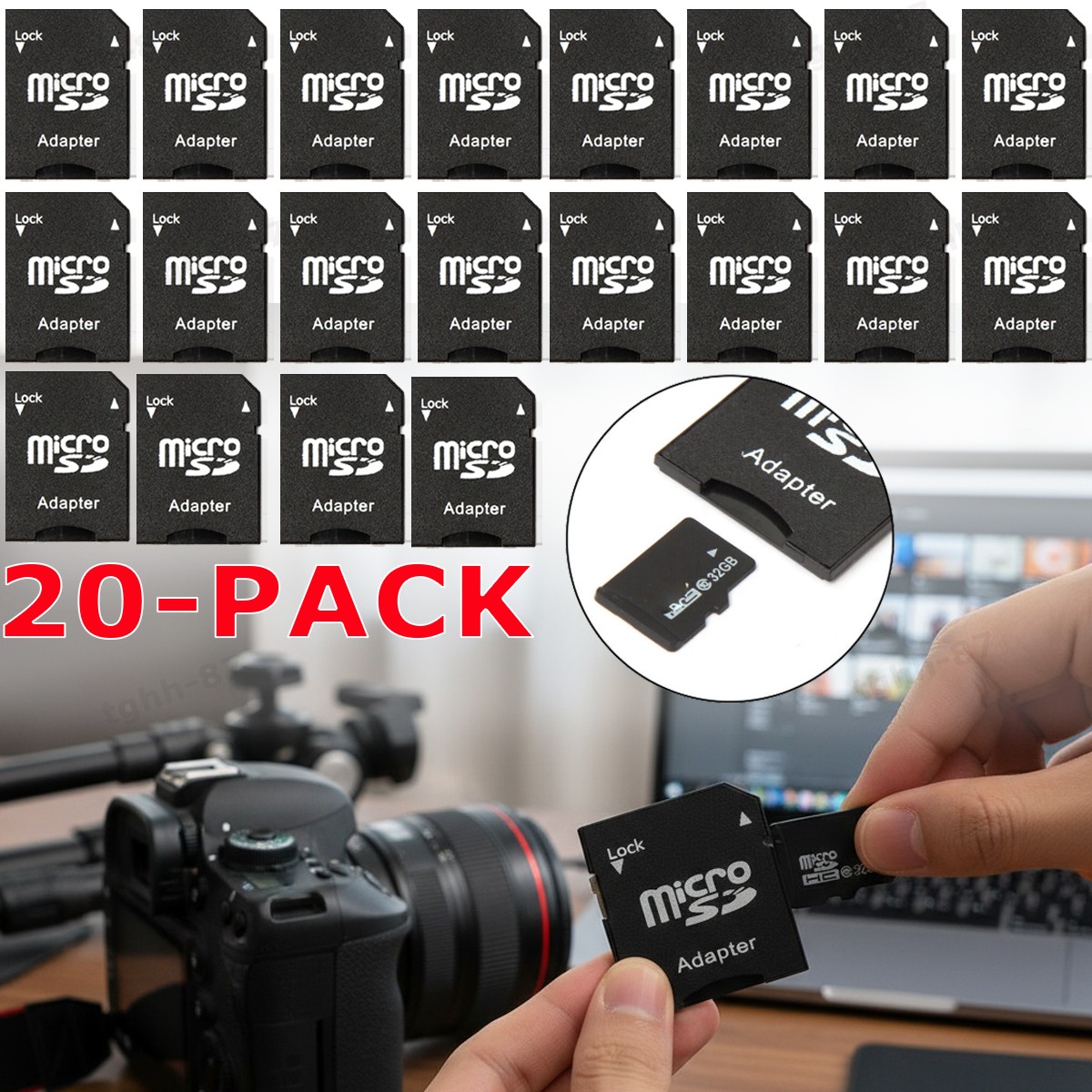20PACK Micro SD Adapter TransFlash TF To SD SDHC Memory Card Adapter Converter