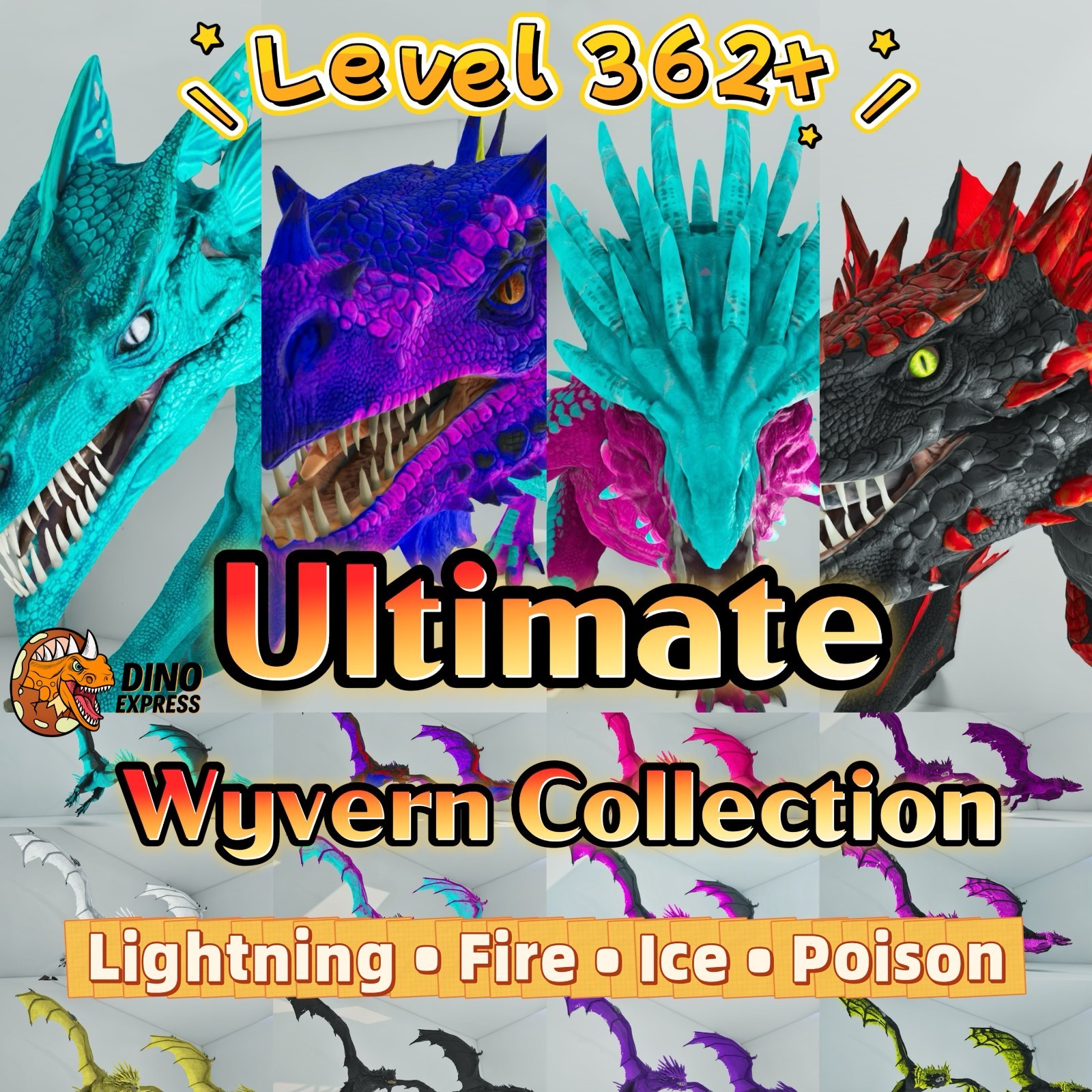 Lightnig/Fire/Ice/Poision Wyvern Pair ARK🦕 Survival Ascended ASA PVE PC/XBOX/PS