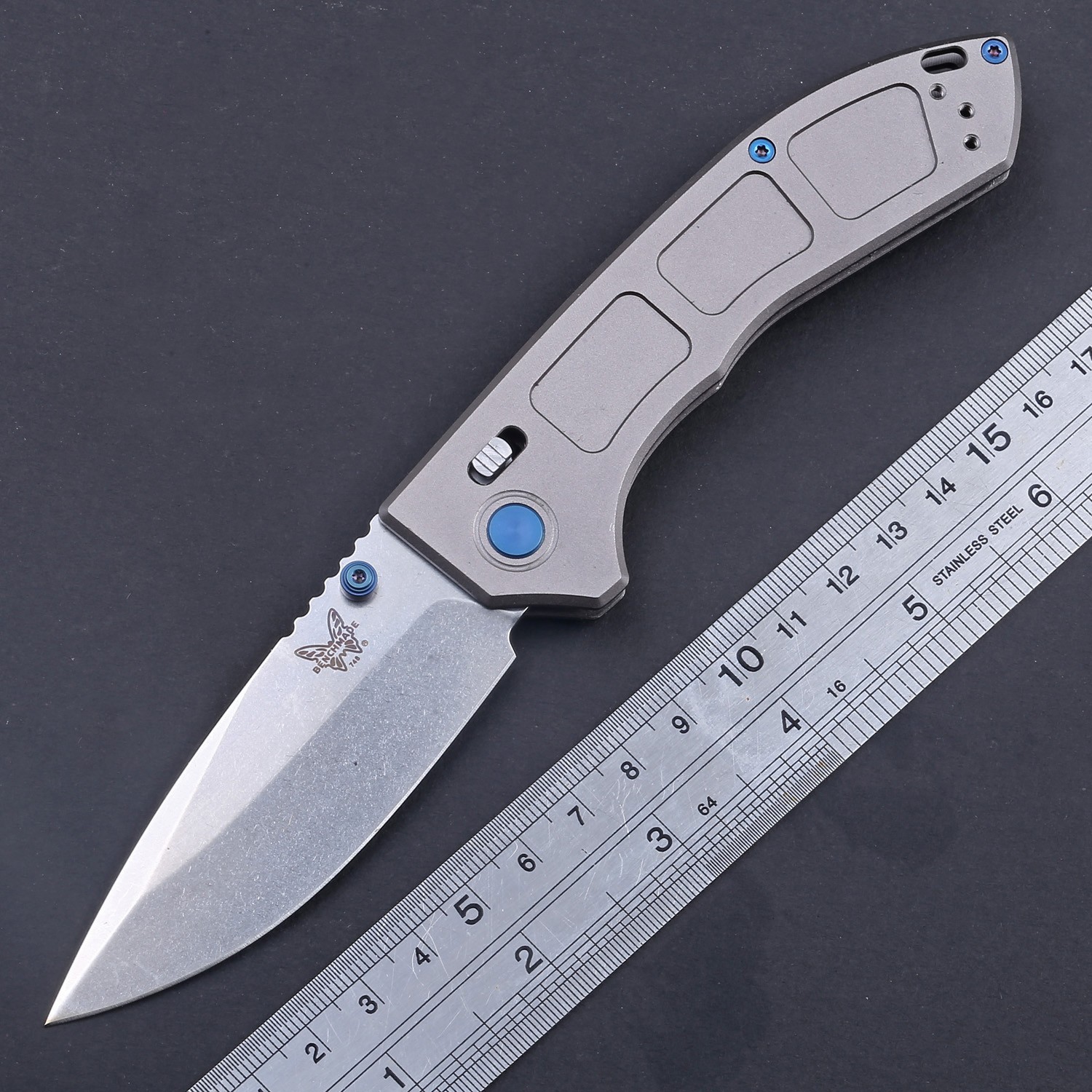 Light Weight Aluminum Handle Axis Lock Drop Point Blade Pocket Tactical Knife
