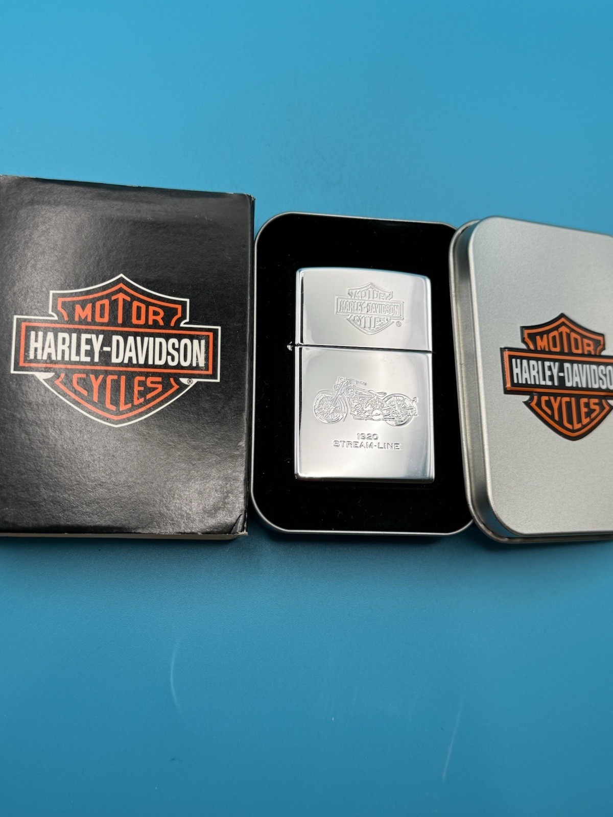 Vintage 1999 Harley 1920 Stream Line Motorcycle Through The Decades Zippo NEW