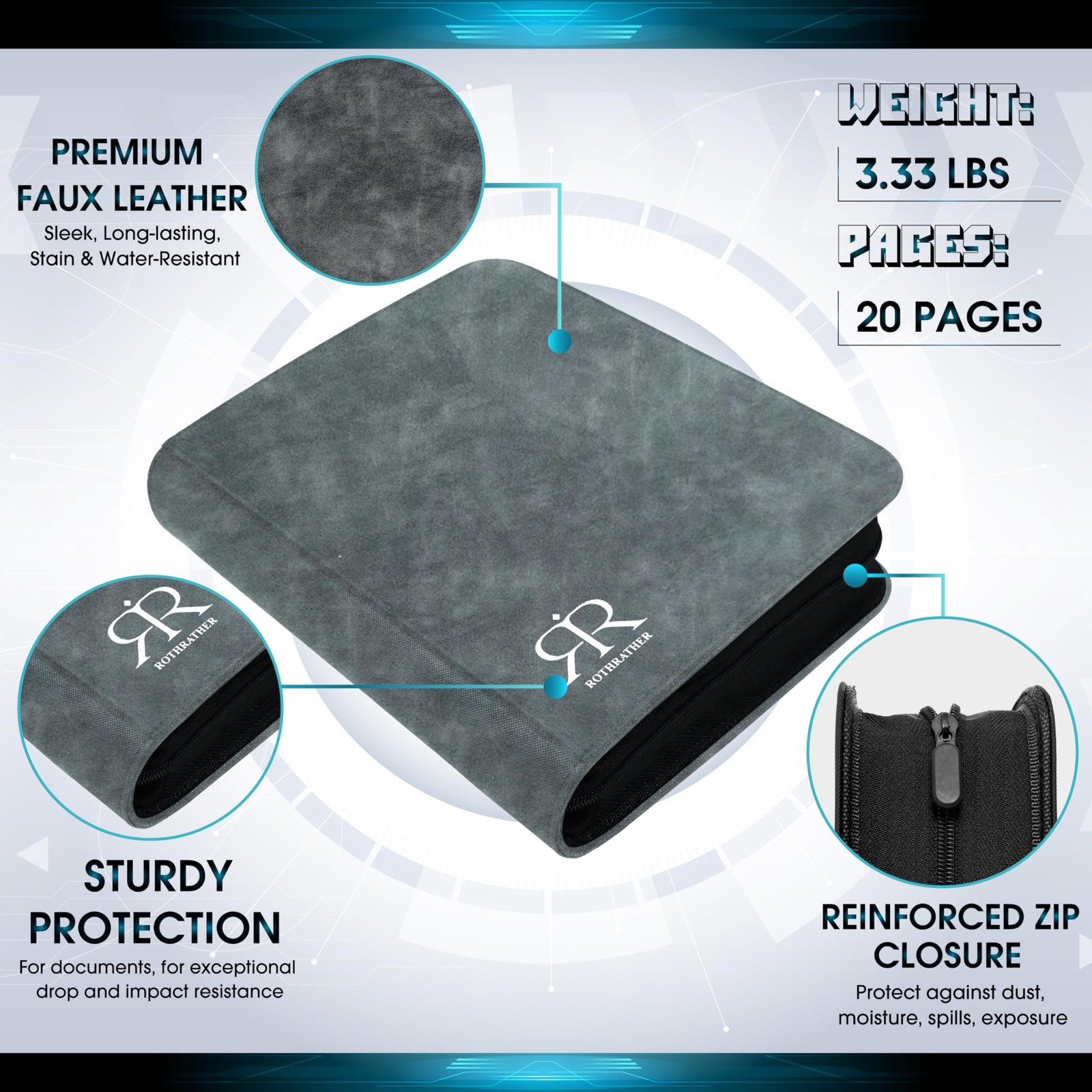 Top Loader Binder | Holds 360 Top Loaders | ROTHRATHER 9 Pocket Top Loader Ca...