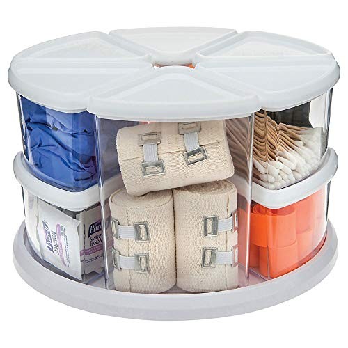 Rotating Carousel Craft Organizer, 9-Canister, Includes 3" and 6" Canisters,