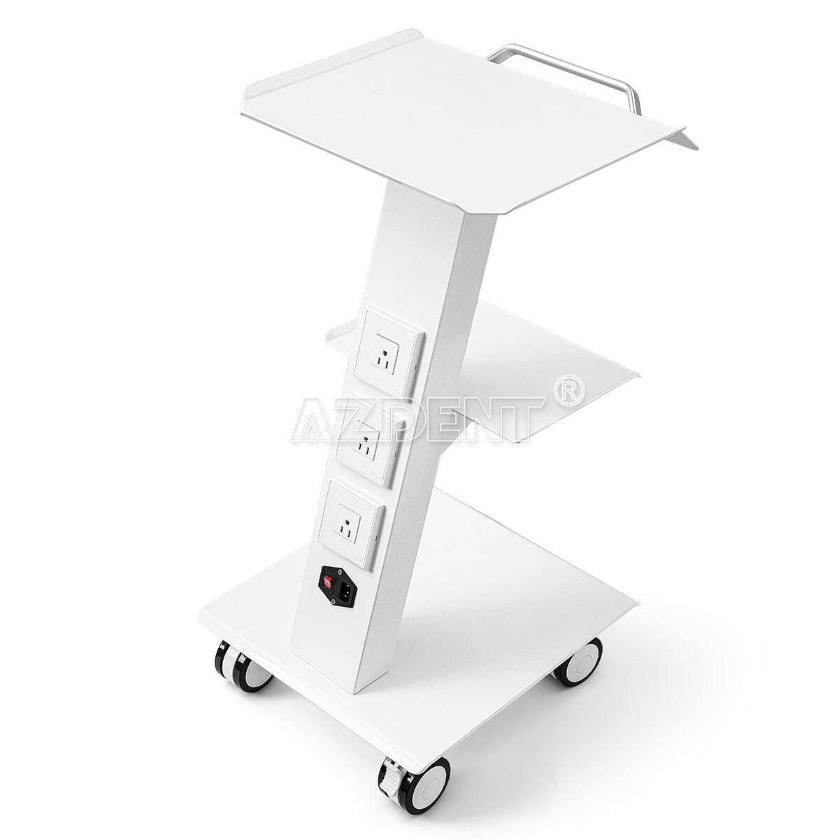 Dental Tool Cart Mobile Instrument Trolley Cart Delivery Unit Built-in Socket