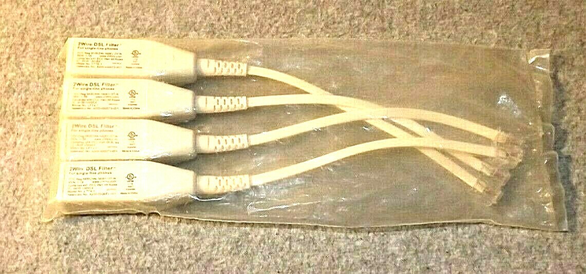 2Wire DSL Filters for Single Line Phones Model # LFT4-1  Lot of 4 - NEW