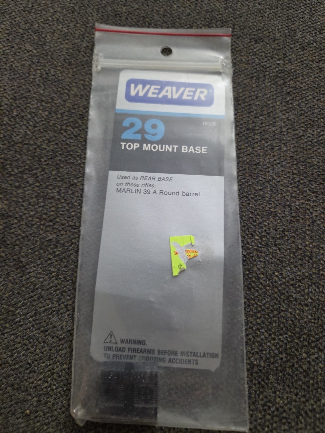 Weaver #29 (48029) Top Mount Bases - Gloss Black