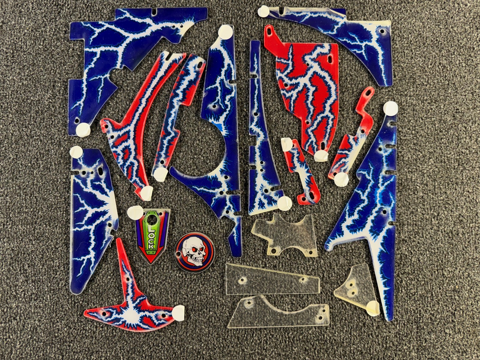 Bally Scared Stiff Pinball Machine Playfield Plastic Set ORIGINAL NOS