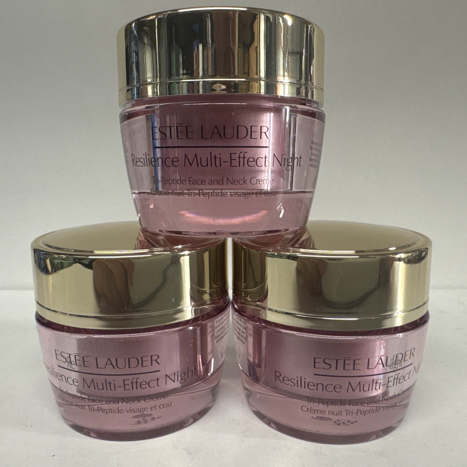 3 Estee Lauder Resilience Multi-Effect Night Tri-Peptide Creme .5 OZ / 15 ML