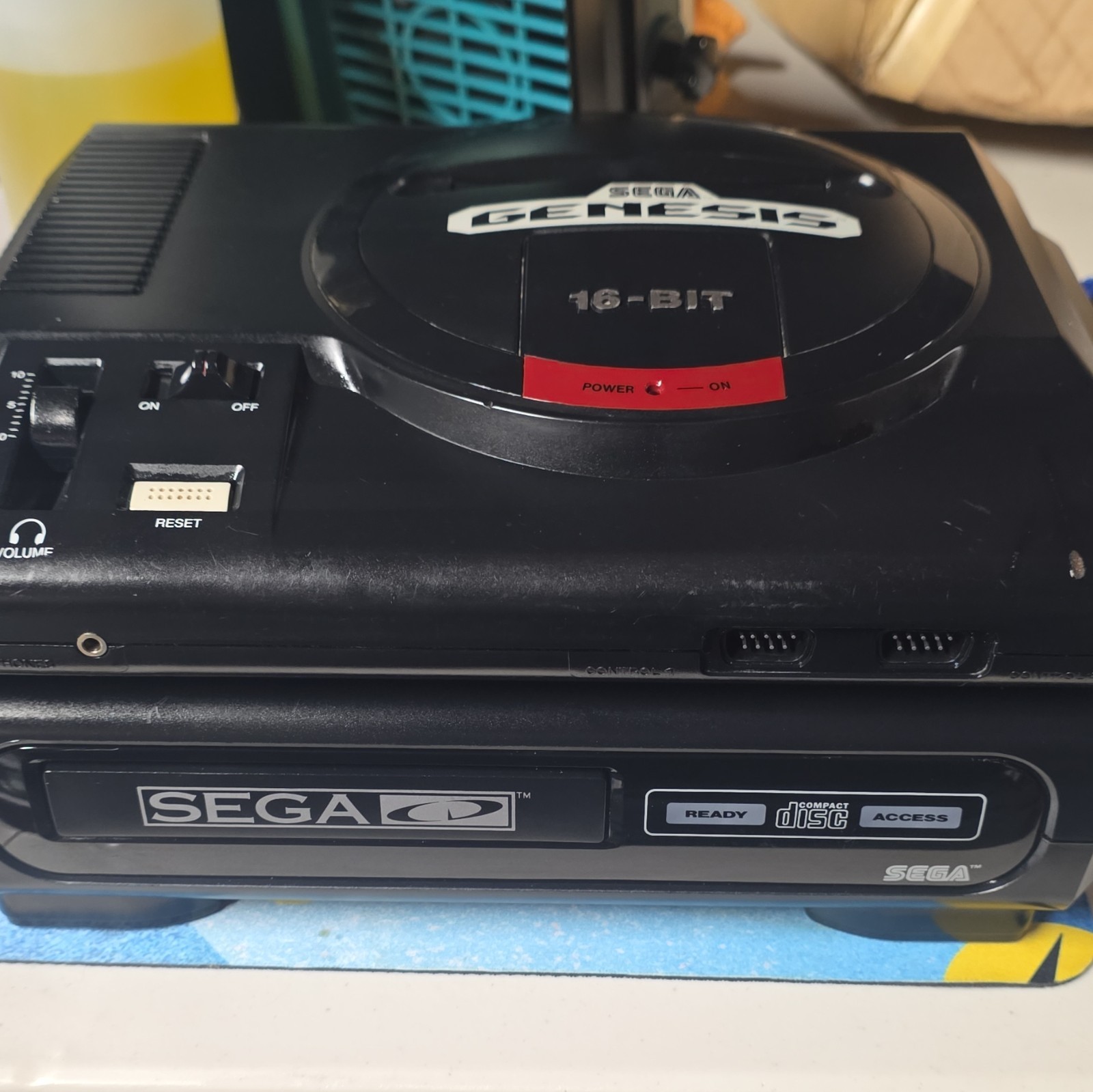 SEGA Genesis MK-4935 16-Bit Console w/ SEGA CD Model 1 NTSC-U/C RCA RF
