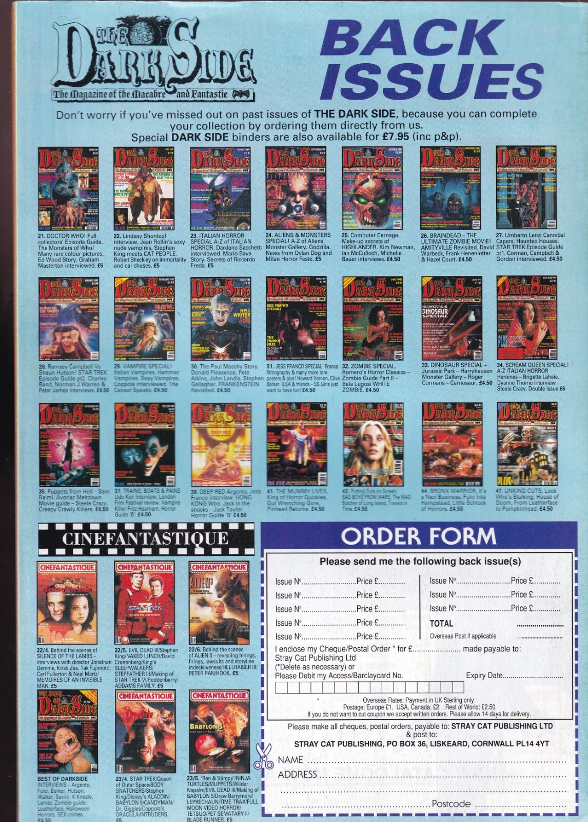 The Dark Side Magazine 59 1996 Berman & Baker Nightmare Makers