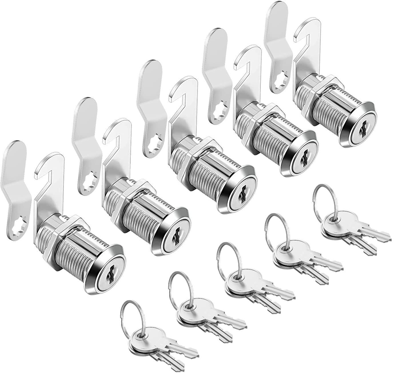 Cam Locks Cabinet Locks Keyed Alike,1-1/8Inch Cylinder Fits on 0.9Inch Max Pa...