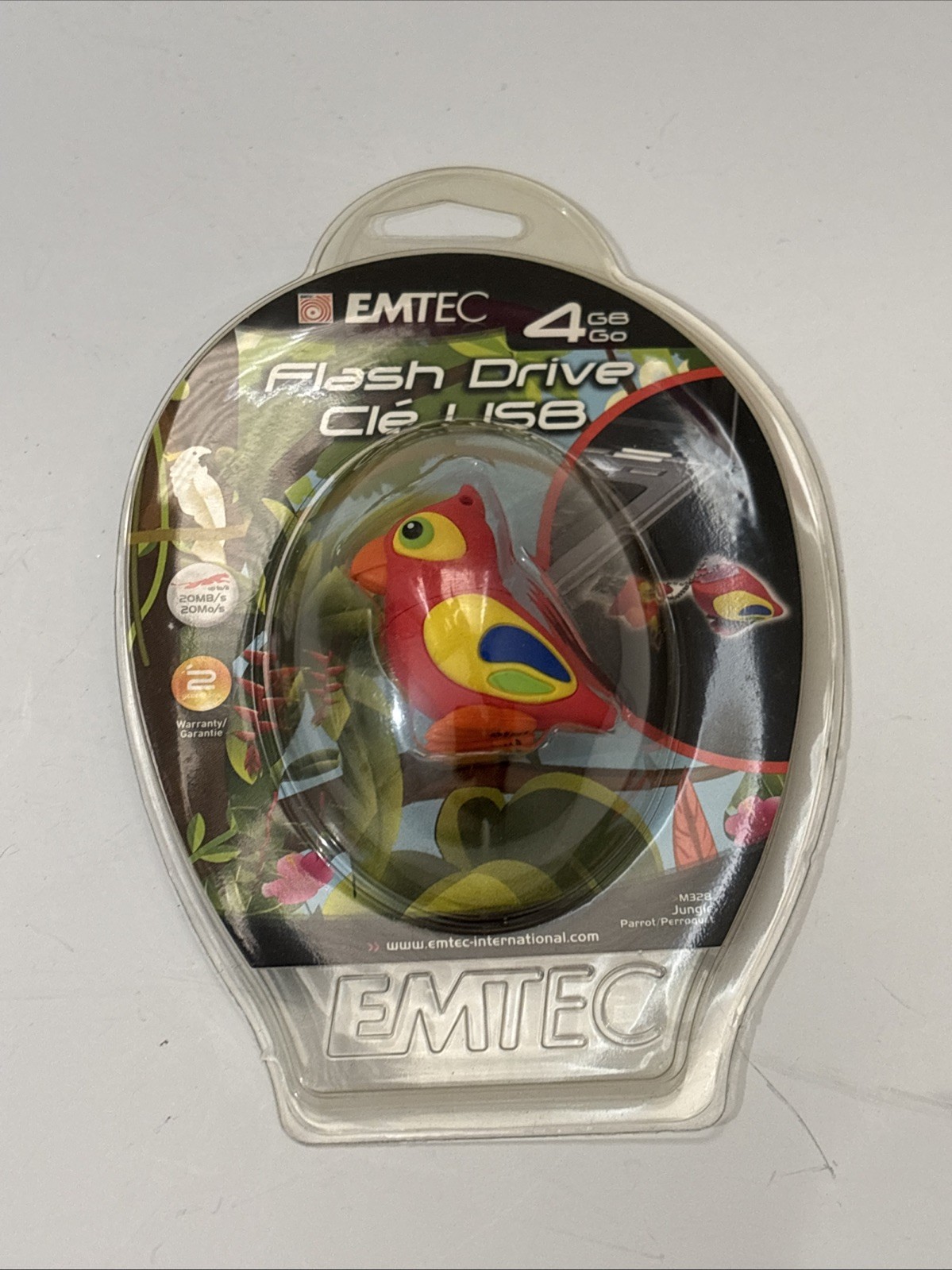 EMTEC 4GB USB Flash Drive-  Animal series-  the jungleparrot